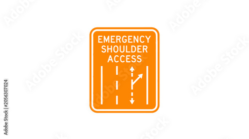 Emergency Shoulder Access Sign: Traffic Navigation, Highway Safety, Route Guidance