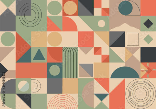 Bild auf Leinwand Stylish geometric arrangement bringing sophistication through shape repetition a