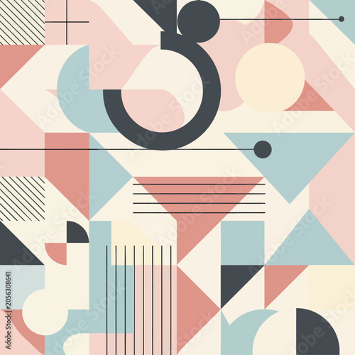 Tableau sur toile Contemporary abstract background vector inspired by timeless geometric patterns