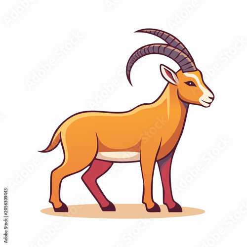 Stylized Illustration of an Ibex