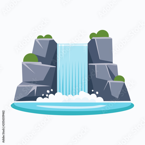 Stylized Waterfall Illustration