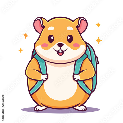 Cartoon yellow elephant with pink ears
