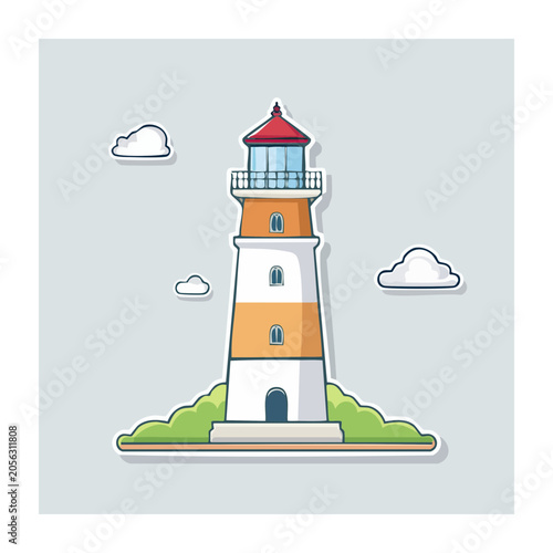 Flat design lighthouse illustration