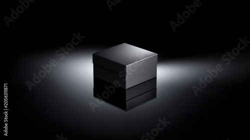 Black cube reflection studio lighting