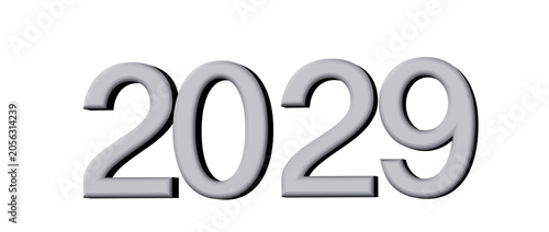 Konstfotografi 2029 year number on white