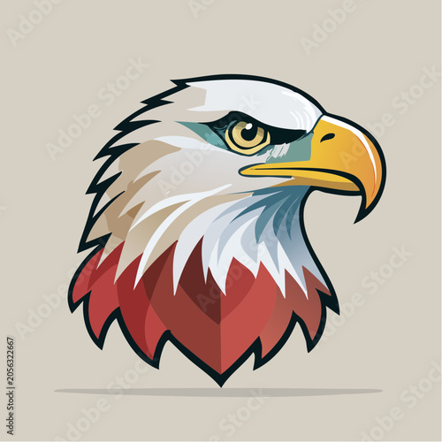 Stylized Bald Eagle Head Illustration