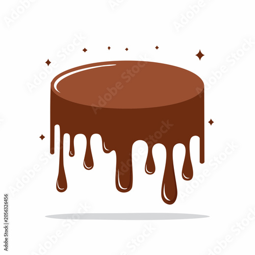 Chocolate Cake Drip Illustration