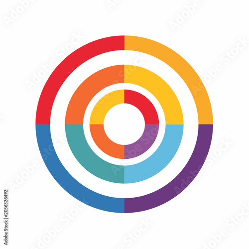 Concentric Circles with Rainbow Colors