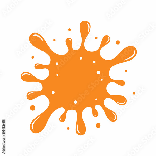 Orange Paint Splatter Blob