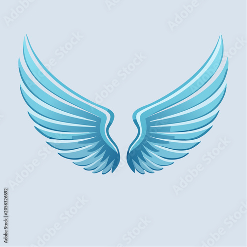 Stylized Blue Angel Wings