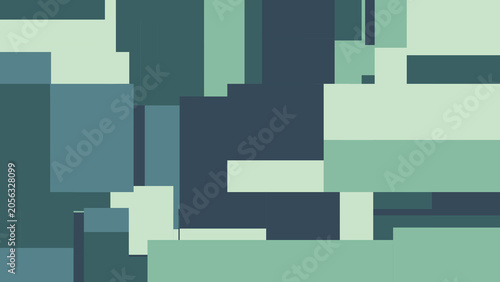 Abstract geometric pattern forming a green and blue mosaic