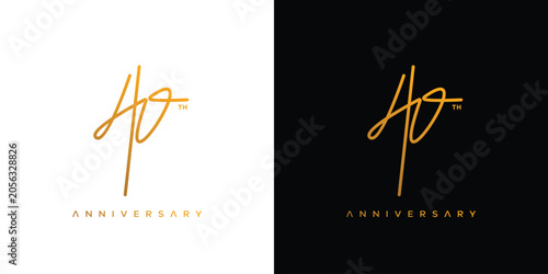 Luxury and elegant number 40 logo design