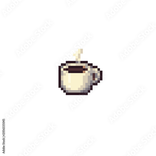 Pixel art coffee mug