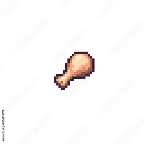pixel art raw chicken drumstick