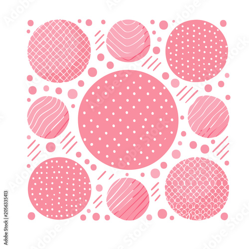 Pink floral circle pattern vector