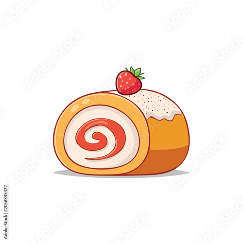 Red apple with leaf and snail vector illustration
