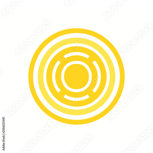 Yellow flat design loading spinner icon