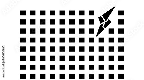 Abstract geometric pattern with a lightning bolt breaking through