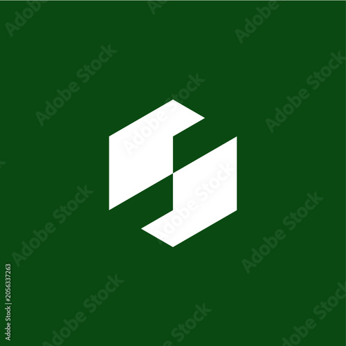 s hexagon letter mark logo vector icon illustration