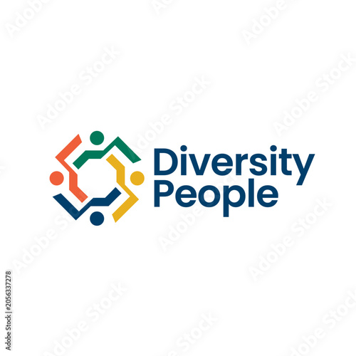 diversity people community teamwork family colorful logo vector icon illustration