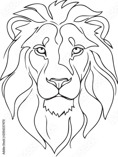 Lion head vector illustration with a tribal wildlife mascot design
