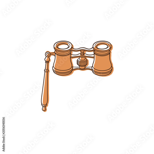 Vintage Opera Glasses Continuous Line Graphic