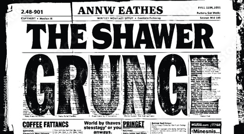 Fotografia Grunge style historical newspaper layout mockup