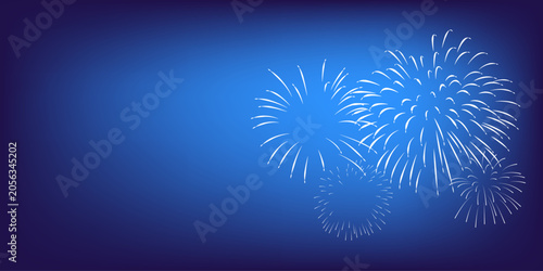 White Firework Vector with blue background