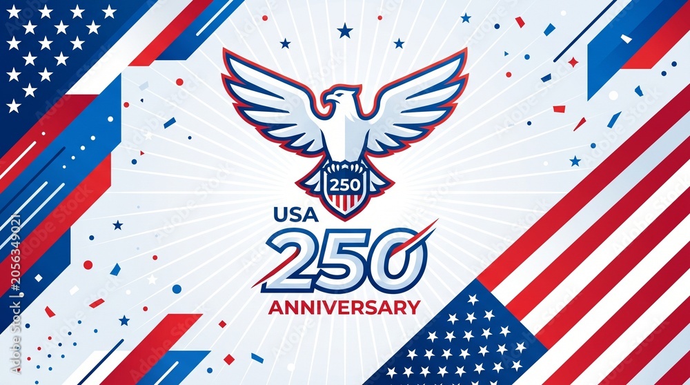 Fototapeta premium vector background for the 250 years of Independence celebration of the United States of America / USA
