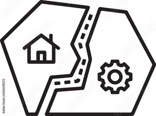 Professional Zoning Map Boundary Vector Icon for Urban Planning, Real Estate Development, Land Use Analysis, GIS Mapping, Zoning Regulations, Property Development, Architectural Design