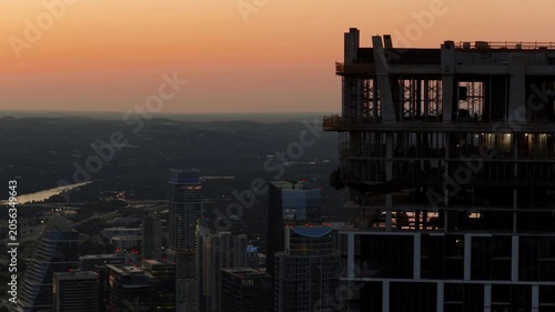 Aerial Reveal of Texas Capitol and UT Tower from Downtown Austin Part 2 of 2
