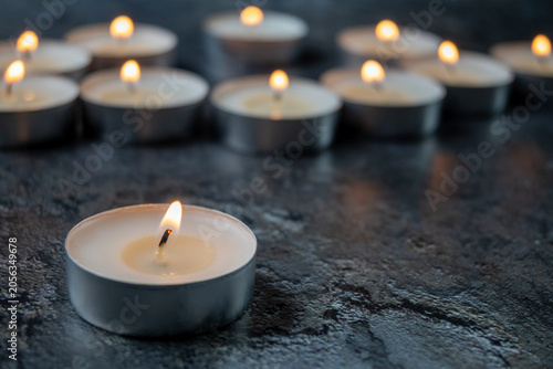 Konstfotografi Group Of Burning Tealight Candles