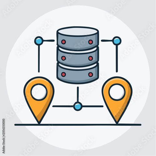 Database Location Tracking Icon