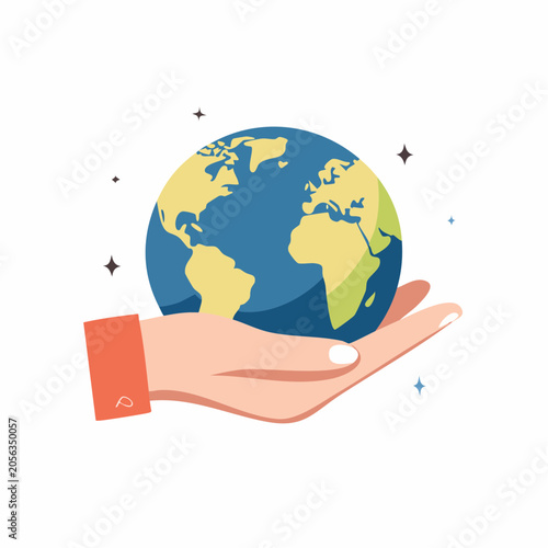 Hand Holding Planet Earth
