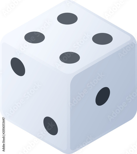 Obraz na plátne White die showing numbers three, four, and one