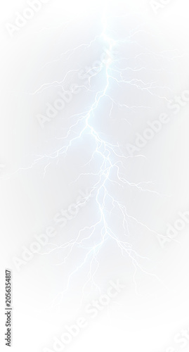 Realistic Blue Thunderbolt Effect with High Voltage Electric Discharge Overlay