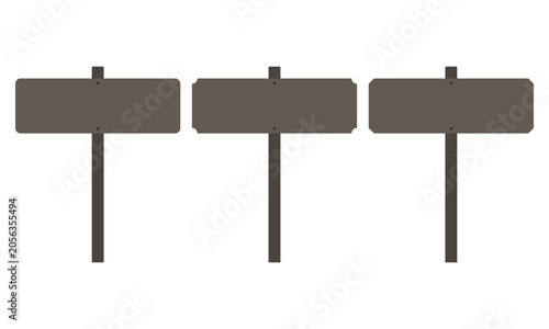 Long Rectangle Corner Cut Brown Signposts
