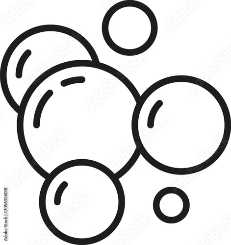 Soap bubbles cleaning washing line icon vector