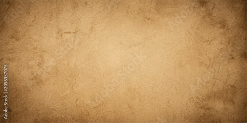 Bild auf Leinwand Ancient ochre brown parchment texture background with scorched edges and coarse