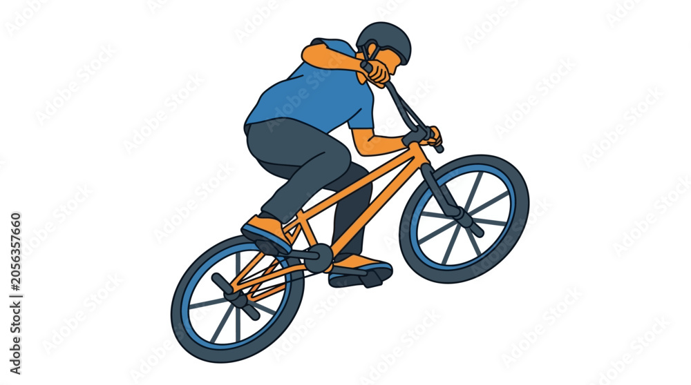 Naklejka premium BMX Rider Performing Stunt on Bicycle