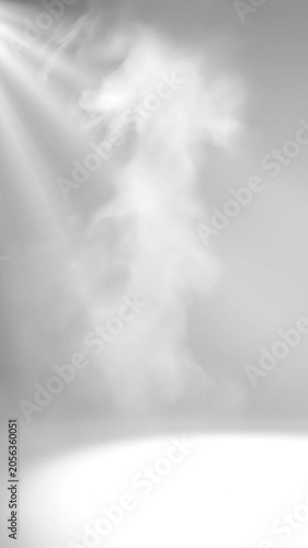 Minimalist white translucent vapor mist drifting slowly in soft light loop / 画面を美しく引き立てるシルキーホワイトの滑らかな蒸気と光のミニマル抽象ループ1