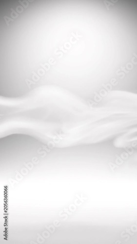 Minimalist white translucent vapor mist drifting slowly in soft light loop / 画面を美しく引き立てるシルキーホワイトの滑らかな蒸気と光のミニマル抽象ループ3