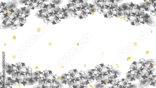 白黒の紫陽花（あじさい）のイラスト