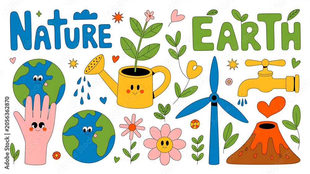 Fototapeta premium Nurturing Our Planet Harmony Through Nature Renewable Energy Sustainable Living