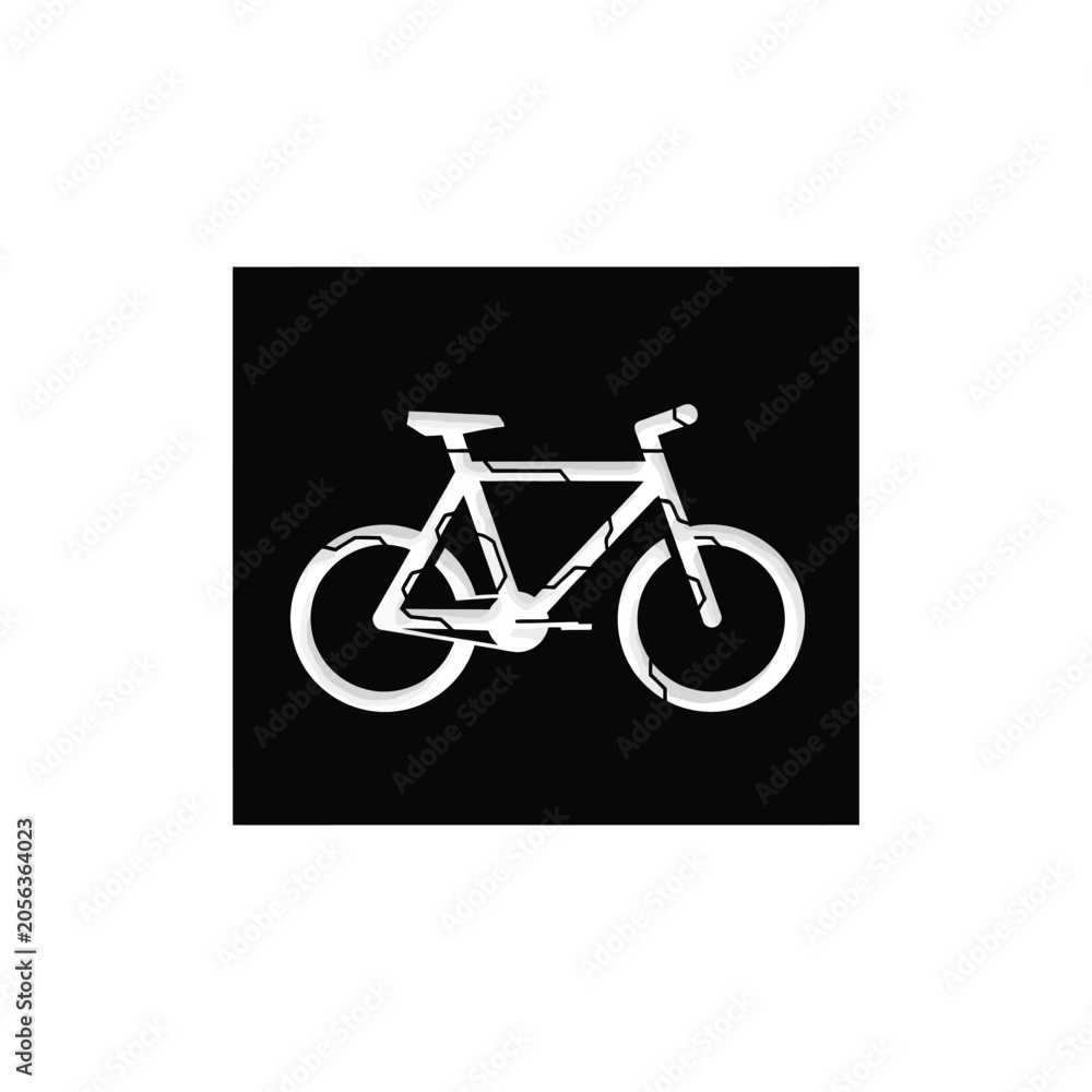 Fototapeta premium Futuristic white bicycle icon with electronic circuit patterns on black background