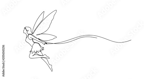 Obraz na plátne Tinkerbell Style Fantasy Fairy Flying.