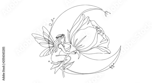 Foto Tinkerbell Style Fantasy Fairy Illustration.