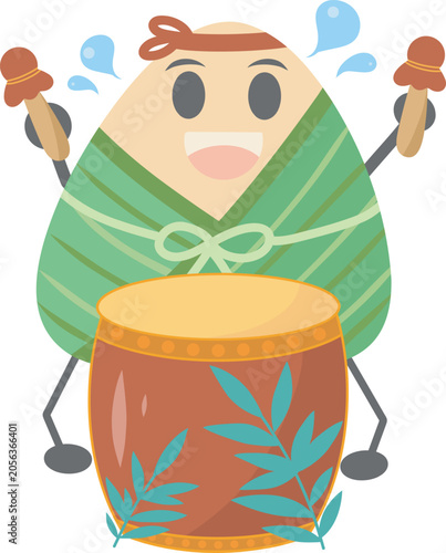 Zongzi Character Playing Drum for Dragon Boat Festival
