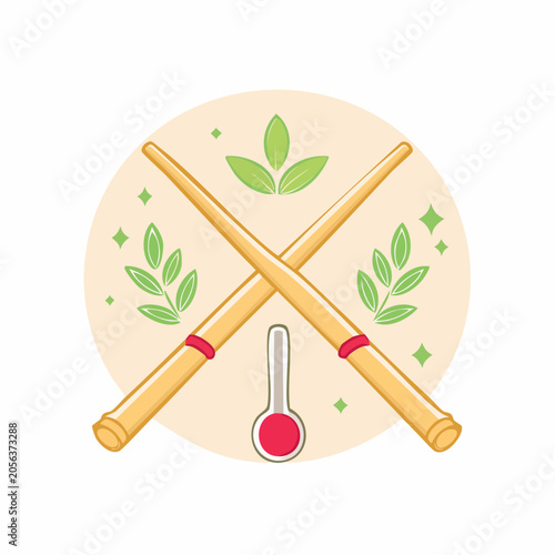 Crossed Chopsticks and Thermometer Icon