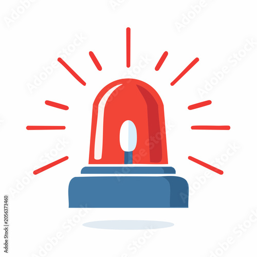 Red Flashing Siren Light Icon